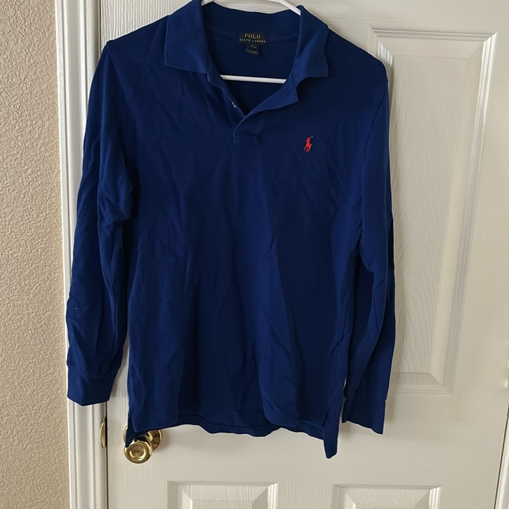 Polo Ralph Lauren Men's Pony Cotton long Sleeve Blue Casual Navy L